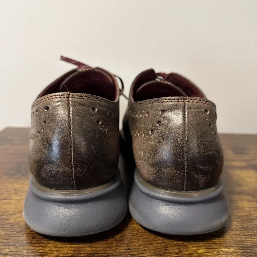 Cole Haan 2.Zerogrand Men's Sz 9.5, Brown Leather Wingtip Oxford Shoes C33974